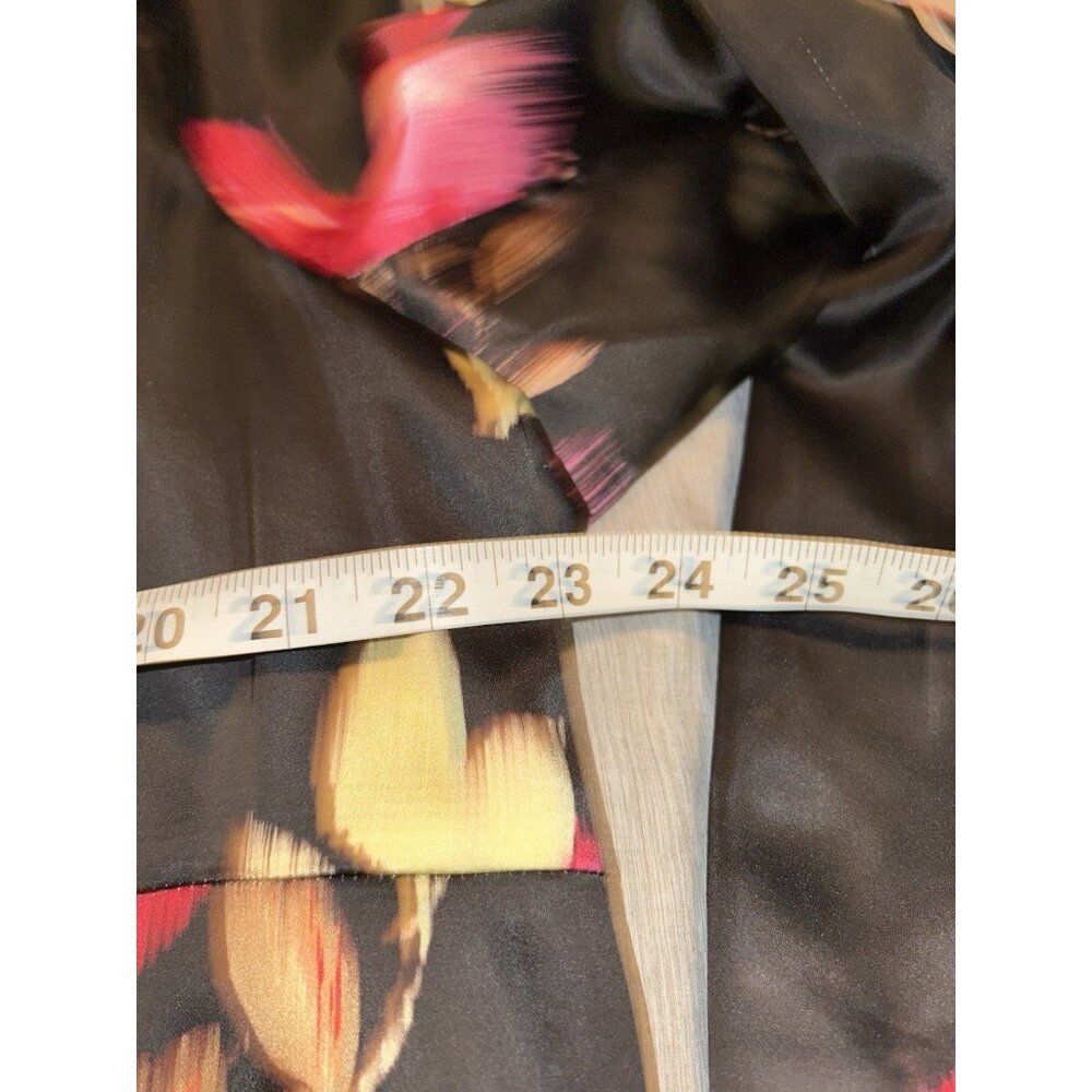 Torrid Black Pink Floral Satin Open Front Relaxed Business Casual Blazer Size 2X - Picture 6 of 7